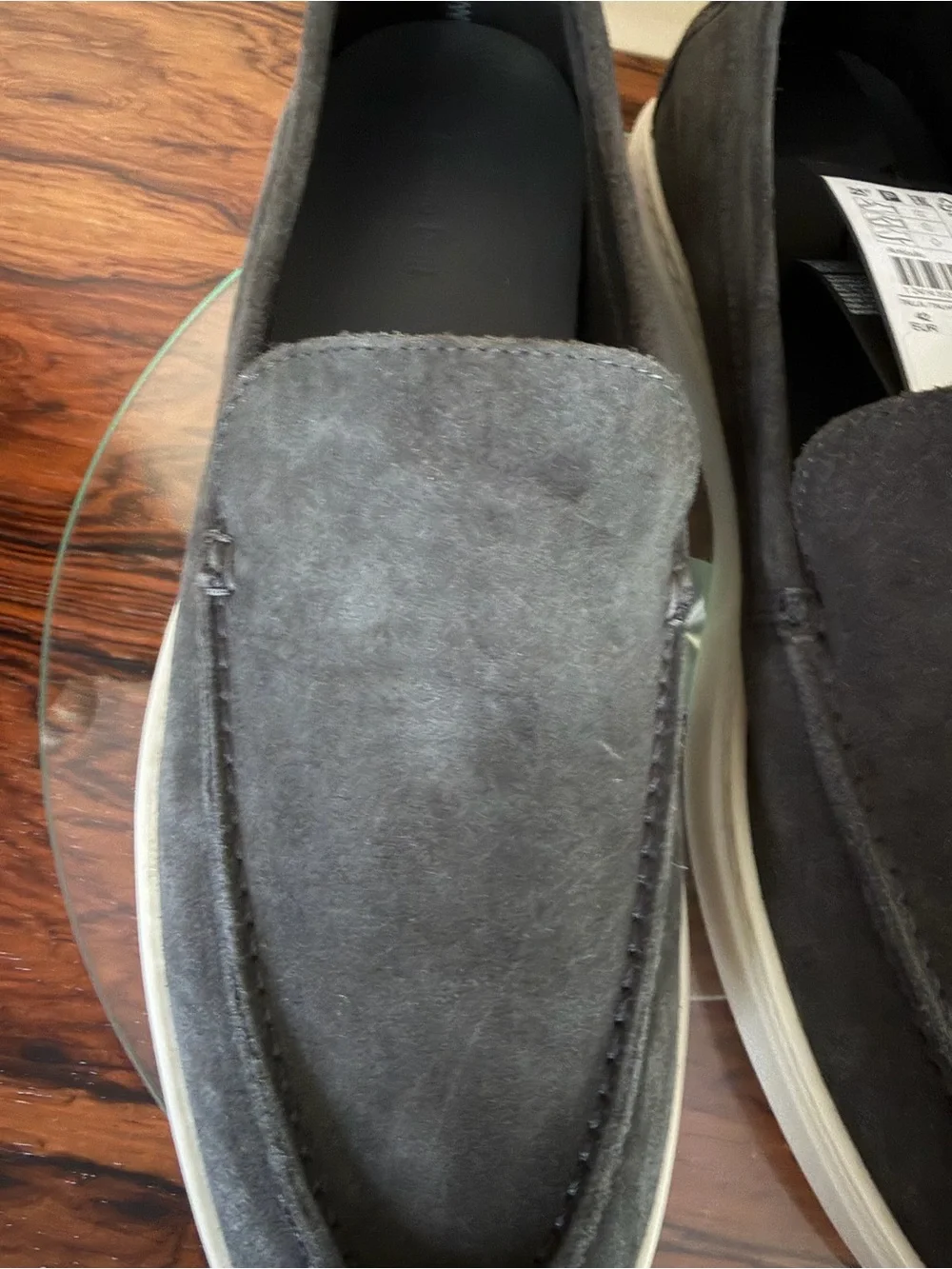 Massimo Dutti Grey Split Suede Leather Loafers - Size US 9